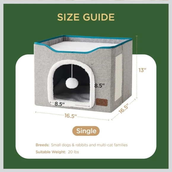 Cat Cube by Bedsure Comfy Pet, Grey NIB .1 - Picture 5 of 15